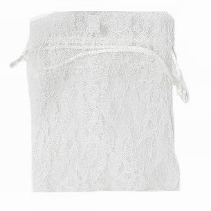 POUCH LACE MEDIUM 17(H) x 12.5(W)cm WHITE (PACK OF 10)