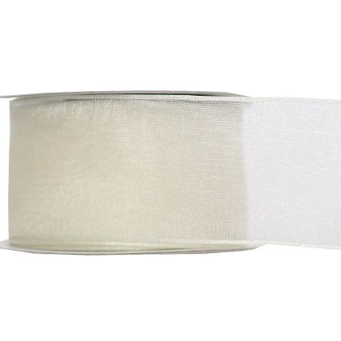 ORGANZA WIRED EDGE (BELLA) 40mm x 23Mtr IVORY