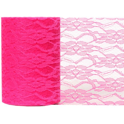 LACE 150mm x 23Mtr HOT PINK
