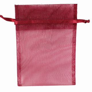 POUCH ORGANZA MEDIUM 17(H) x 12.5(W)cm BURGUNDY (PACK OF 10)
