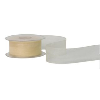 ORGANZA WOVEN EDGE 38mm x 50Mtr CREAM
