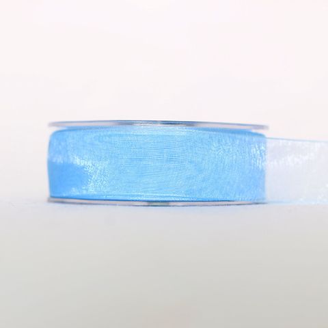 ORGANZA WOVEN EDGE 25mm x 50Mtr PALE BLUE