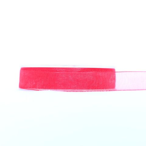 ORGANZA WOVEN EDGE 16mm x 50Mtr HOT PINK