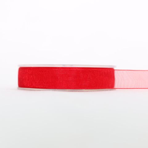 ORGANZA WOVEN EDGE 16mm x 50Mtr RED