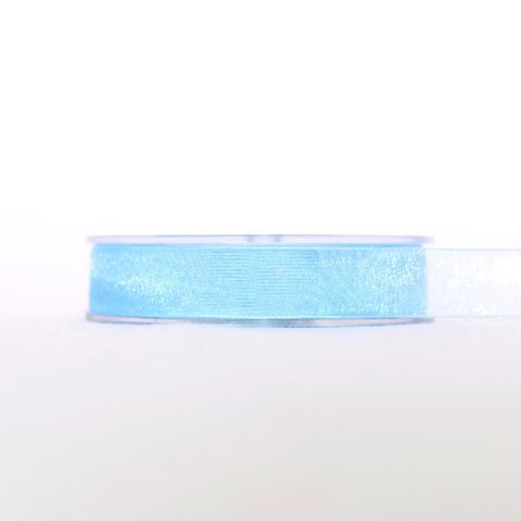 ORGANZA WOVEN EDGE 16mm x 50Mtr PALE BLUE