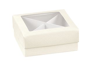 BON BON BOX LARGE 120(L)x120(W)x40(H) mm WHITE  (MIN BUY 10)
