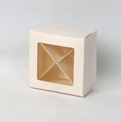 BON BON BOX SMALL 70(L)x70(W)x40(H)mm WHITE  (MIN BUY 10)