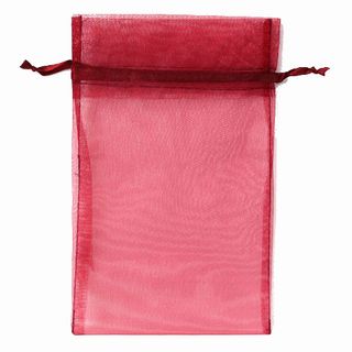POUCH ORGANZA LARGE 25(H) x 15(w)cm BURGUNDY (PACK OF 10)