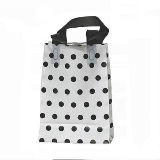 SOFTLOOP BAG SML 27H x 19.5W x 10G cm WHITE/BLACK DOTS (25 PER PK)