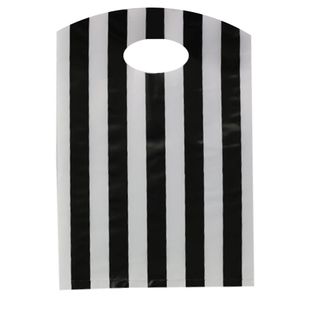 CURVE TOP BAG SML 30(H) x 21(W) cm WHITE/BL STRIPE (100/PK)-70 MIC