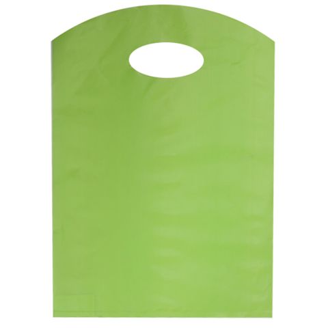 CURVE TOP BAG SML 300(H)x210(W)mm LIME (100)-70 MICRONS