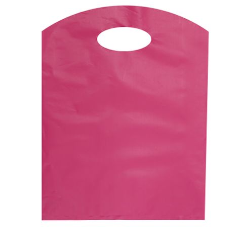 CURVE TOP BAG SML 30(H) x 21(W) cm HOT PINK (100 / PACK)-70 MICRON