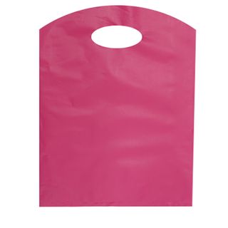 CURVE TOP BAG SML 300(H)x210(W)mm HOT PINK (100)-70 MICRONS