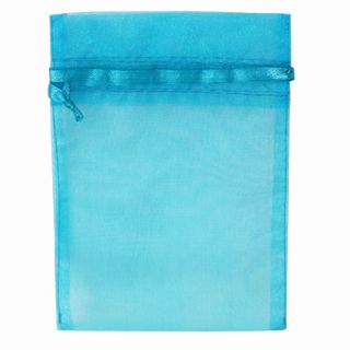 POUCH ORGANZA MEDIUM 17(H) x 12.5(W)cm TURQUOISE (PACK OF 10)