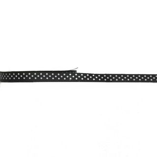 ROXY SATIN 10mm x 9Mtr BLACK WITH WHITE DOTS - BUY1 GET1 FREE