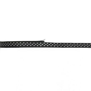 SATIN DOT 10mm x 9Mtr BLACK WITH WHITE DOTS - BUY1 GET1 FREE