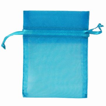 POUCH ORGANZA MINI 10(H) x 7.5(W)cm TURQUOISE (PACK OF 10)