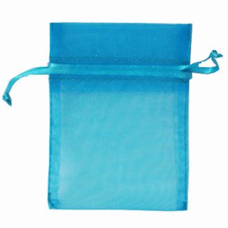 POUCH ORGANZA MINI 10(H) x 7.5(W)cm TURQUOISE (PACK OF 10)