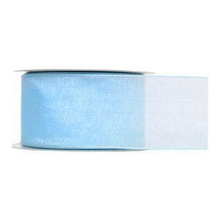 ORGANZA WIRED EDGE (BELLA) 40mm x 23Mtr LT.BLUE