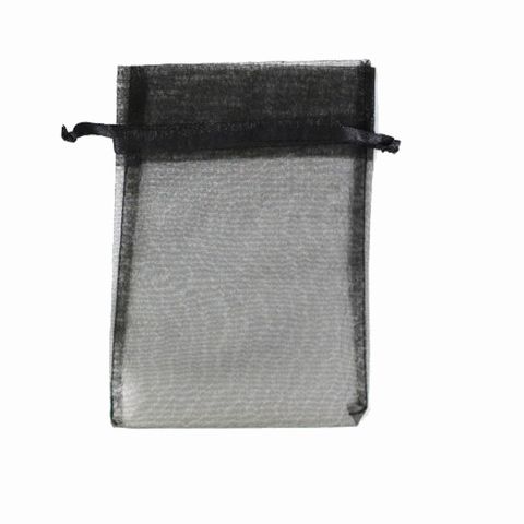 POUCH ORGANZA LARGE 22(H) x 17(W)cm BLACK (PACK OF 10)
