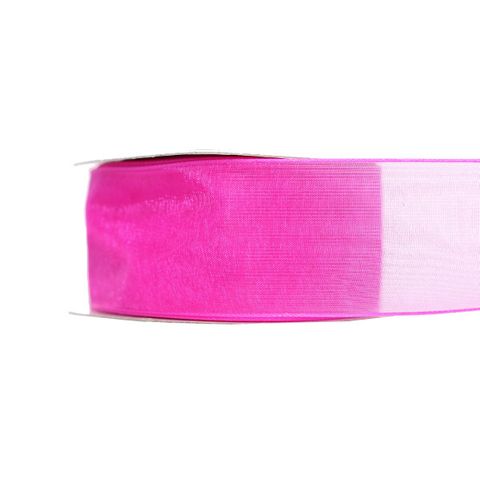 ORGANZA WIRED EDGE (BELLA) 40mm x 23Mtr SHOCKING PINK