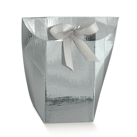 GIFT BAG LARGE 80(L)x80(W)x170(H)mm SILVER  (MIN BUY 10)