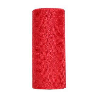 TULLE GLITTER  150mm x 25Mtr RED