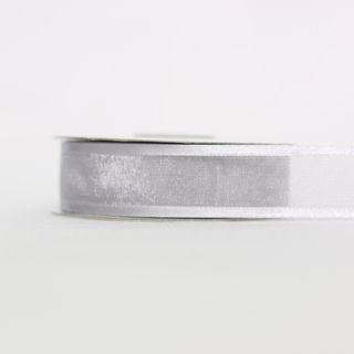 ORGANZA SATIN EDGE (CAPRICE) 25mm x 23Mtr SILVER