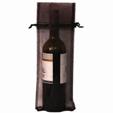 POUCH WINE ORGANZA 35(H) x 15(W)cm BLACK (PACK OF 10)