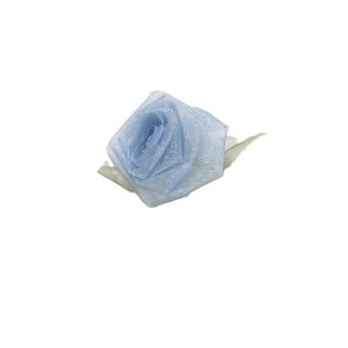 ROSE ORGANZA CLIP 50mm WEDGEWOOD-12 PER PACK