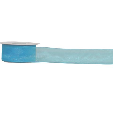 ORGANZA WIRED EDGE ( BELLA ) 40mm x 23Mtr TURQUOISE