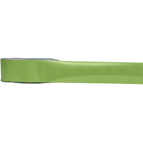 METALLIC DOT 38mm x 50Mtr LIME/SILVER DOTS