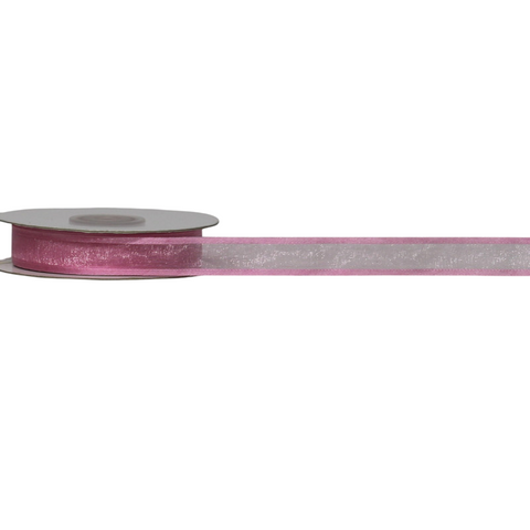 ORGANZA SATIN EDGE ( CAPRICE ) 15mm x 23Mtr LOLLY PINK