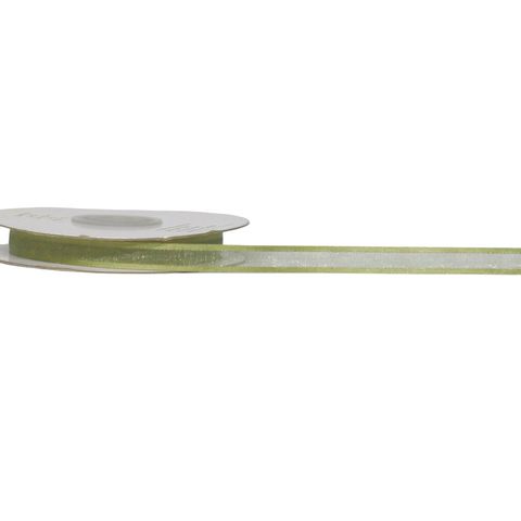 ORGANZA SATIN EDGE ( CAPRICE ) 10mm x 23Mtr MISTY GREEN