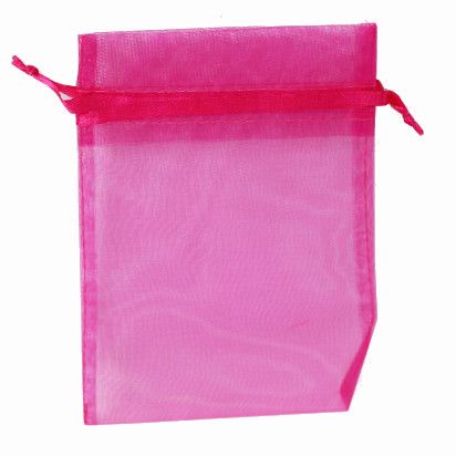 POUCH ORGANZA MEDIUM 17(H) x 12.5(W)cm HOT PINK (PACK OF 10)