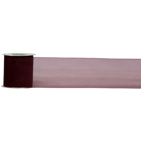 ORGANZA WOVEN EDGE 70mm x 23Mtr WINE