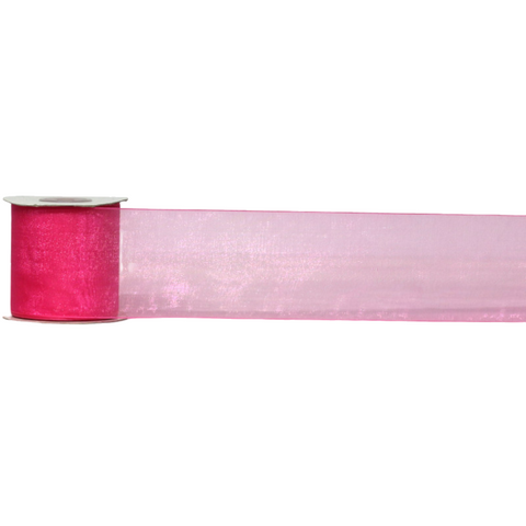 ORGANZA WOVEN EDGE 70mm x 23Mtr HOT PINK