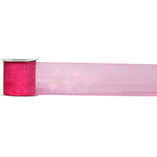 ORGANZA WOVEN EDGE 70mm x 23Mtr HOT PINK
