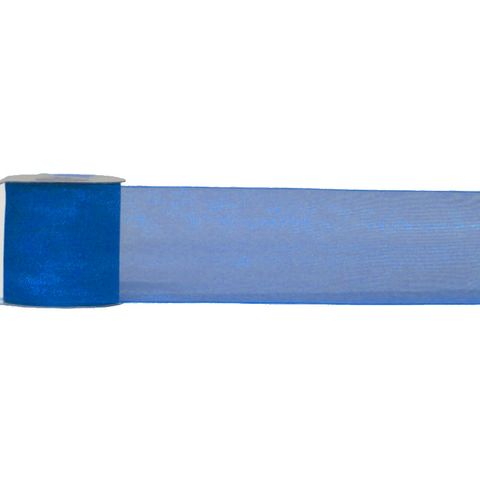 ORGANZA WOVEN EDGE 70mm x 23Mtr ROYAL BLUE
