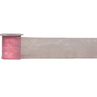 ORGANZA WOVEN EDGE 70mm x 23Mtr COLONIAL ROSE