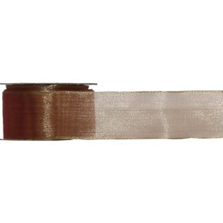 SHEER DELIGHT 38mm x 9Mtr DUSKY PINK SHIMMER (WIRED)-BUY 1GE