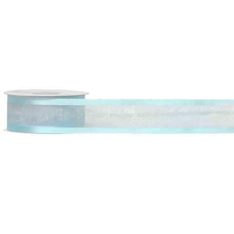 ORGANZA SATIN EDGE ( CAPRICE ) 38mm x 23Mtr LIGHT BLUE