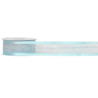 ORGANZA SATIN EDGE ( CAPRICE ) 38mm x 23Mtr LIGHT BLUE