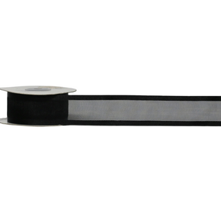 ORGANZA SATIN EDGE ( CAPRICE ) 38mm x 23Mtr BLACK