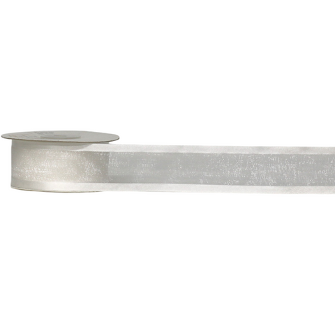 ORGANZA SATIN EDGE ( CAPRICE ) 38mm x 23Mtr WHITE