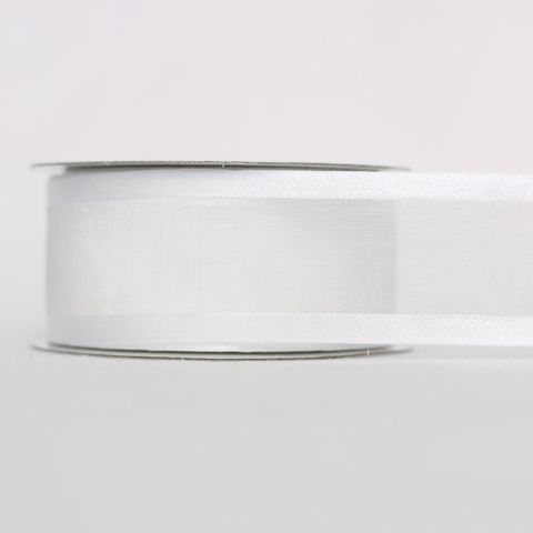 ORGANZA SATIN EDGE (CAPRICE) 38mm x 23Mtr WHITE