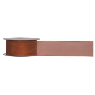 ORGANZA WOVEN EDGE 38mm x 50Mtr COCOA