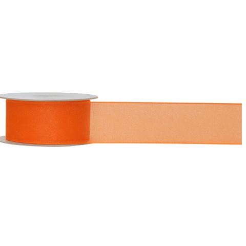 ORGANZA WOVEN EDGE 38mm x 50Mtr TANGERINE