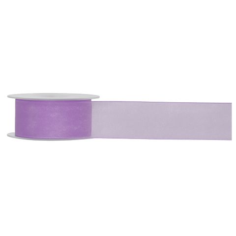 ORGANZA WOVEN EDGE 38mm x 50Mtr LILAC