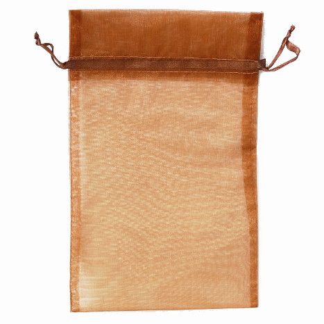 POUCH ORGANZA LARGE 25(H) x 15(W)cm COPPER (PACK OF 10)